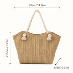 Woven Rope Handle Tote Bag