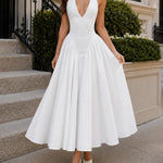 Celeste | Halter Neck Elegant Midi Dress