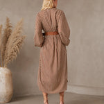 Sienna | Belted Striped Midi Shirt Dress