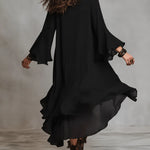 Valeria | Ruffled High-Low Midi Dress