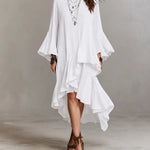 Valeria | Ruffled High-Low Midi Dress