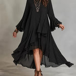 Valeria | Ruffled High-Low Midi Dress