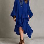 Valeria | Ruffled High-Low Midi Dress