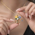 Women's Floral Watering Can Pendant Necklace