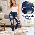 Women's Distressed Stretch Skinny Jeans