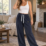 Women's Textured Wide Leg Trousers