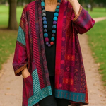 Maëlle | Kimono Fluide à Imprimé Coloré
