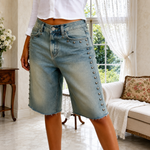 Faye Studded Denim Shorts