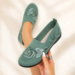 Women's Floral Embroidered Knit Slip On Shoes