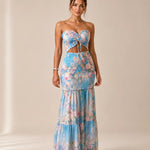 Alessia | Tropical Tie-Front Maxi Set