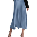 Satin Zipper Elegant Work Skirts - Zeagoo (US Only)