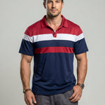 KZZ Men's Colorblock Short Sleeve Polo Shirt