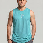 KZZ Men's Solid-Color Mesh Tank Top