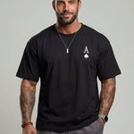 KZZ Men's Ace Of Spades Print Short Sleeve Tee