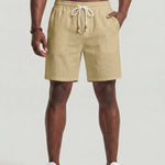 KZZ Men's Linen Casual Elastic Waist Drawstring Summer Beach Pants