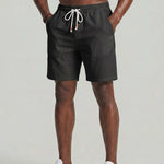 KZZ Men's Linen Casual Elastic Waist Drawstring Summer Beach Pants