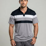 KZZ Men's Colorblock Short Sleeve Polo Shirt