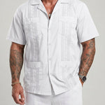 KZZ Men's Short-Sleeve Collared Shirt