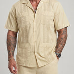 KZZ Men's Short-Sleeve Collared Shirt