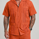 KZZ Men's Short-Sleeve Collared Shirt