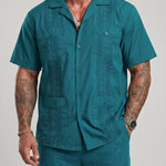 KZZ Men's Short-Sleeve Collared Shirt