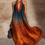 Paula | Halter/V-Neck Gradient Maxi Dress