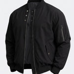KZZ Men's solid color stand-up collar bomber jacket