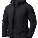 KZZ Slim-fit woven solid color long-sleeved hooded jacket