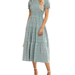 Zeagoo Women's Boho Floral Print Vintage Maxi Dress