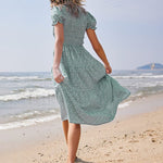 Zeagoo Women's Boho Floral Print Vintage Maxi Dress