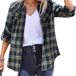 Long/Roll Up Sleeve Cotton Plaid Shirts - Zeagoo (Us Only)