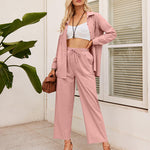 Linen Shirts Loose Long Pants Beach Outfits - Zeagoo (Us Only)