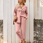 Linen Shirts Loose Long Pants Beach Outfits - Zeagoo (Us Only)
