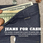 Denim Inspired Mini Folding Wallet