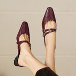 Valeria Genuine Leather Mules