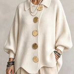 Stefany | Oversized Cardigan with Collar and Metal Buttons