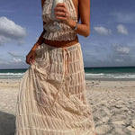 Ruby Collins | Ruffle Crop Top & Maxi Skirt Set For Women