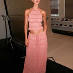 Ruby Collins | Ruffle Crop Top & Maxi Skirt Set For Women