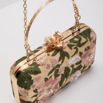 Freesia Embroidered Hard Case Clutch