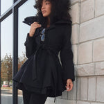 Faux Fur Lapel Double-Breasted Thick Wool Coat - Zeagoo (Us Only)