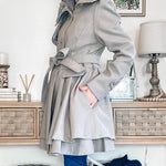 Faux Fur Lapel Double-Breasted Thick Wool Coat - Zeagoo (Us Only)
