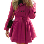 Faux Fur Lapel Double-Breasted Thick Wool Coat - Zeagoo (Us Only)