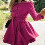 Faux Fur Lapel Double-Breasted Thick Wool Coat - Zeagoo (Us Only)