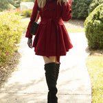 Faux Fur Lapel Double-Breasted Thick Wool Coat - Zeagoo (Us Only)