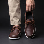 Men's Two Tone Lace Boat Shoes