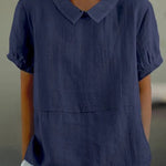 Short-sleeved Cotton Collared Shirt