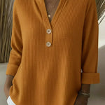 Lucia | Maglietta Henley Goffrata con Bottoni