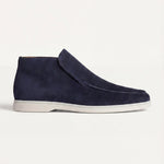 Monaco | Mocassino Aperto Camoscio — Blu Navy