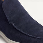 Monaco | Mocassino Aperto Camoscio — Blu Navy