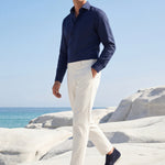 Monaco | Mocassino Aperto Camoscio — Blu Navy